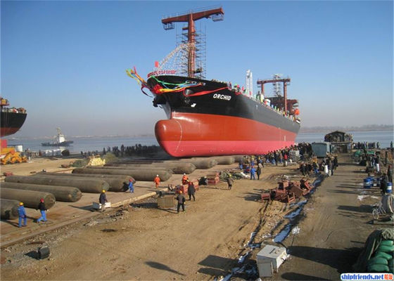 Qualità Airbag in gomma marina certificata ISO 14409 con pressione di lavoro di 80 kPa e costruzione in gomma naturale fabbrica