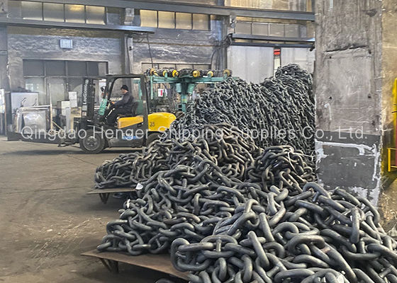 Qualità Catena d'ancoraggio dipinta nera di collegamento del perno Marine Anchor Chain fabbrica